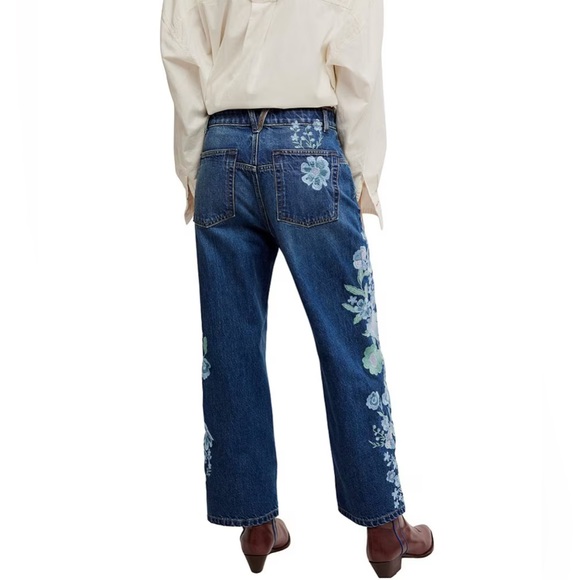 The We The Free Willow floral embroidered jeans forget me not - Picture 3 of 9